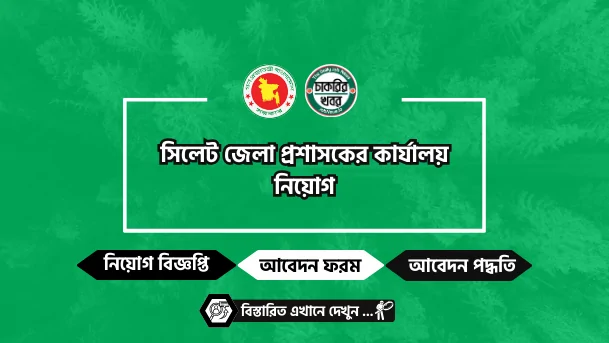 সিলেট জেলা প্রশাসকের কার্যালয় নিয়োগ Sylhet DC office Job 2024