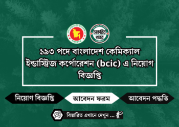 ১৯৩ পদে বাংলাদেশ কেমিক্যাল ইন্ডাস্ট্রিজ কর্পোরেশন (bcic) এ নিয়োগ বিজ্ঞপ্তি