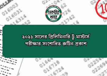 ২০২১ সালের প্রিলিমিনারি টু মাস্টার্স পরীক্ষার সংশোধিত রুটিন প্রকাশ