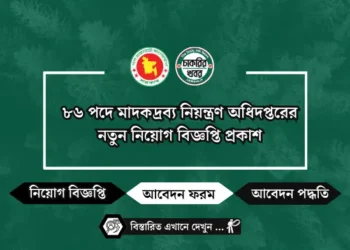 ৮৬ পদে মাদকদ্রব্য নিয়ন্ত্রণ অধিদপ্তরের নতুন নিয়োগ বিজ্ঞপ্তি প্রকাশ
